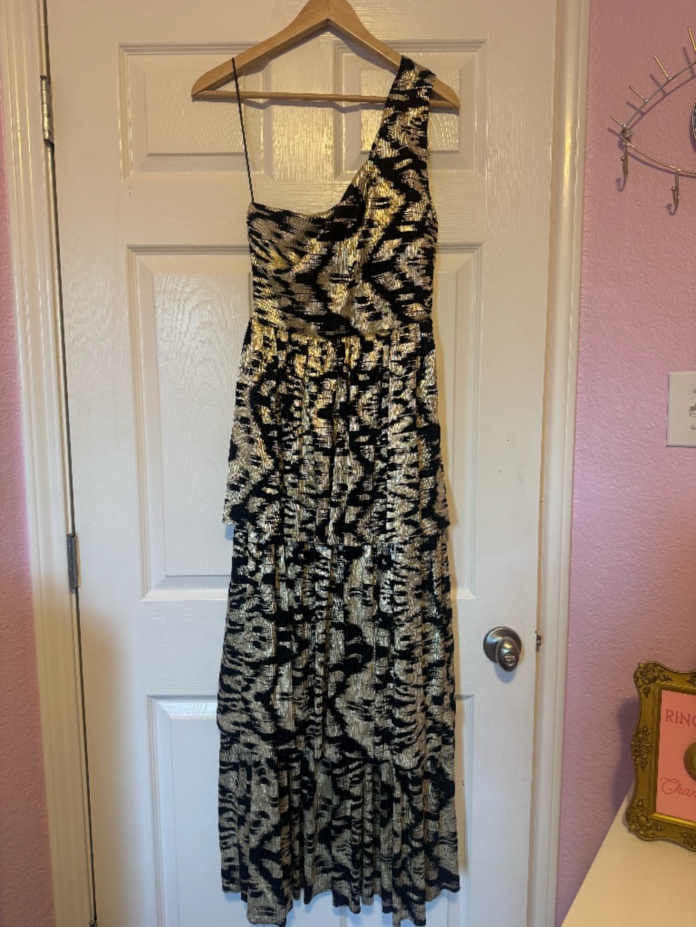 Layered with Love Florence Floral Jacquard Asymmetrical One Shoulder Dress